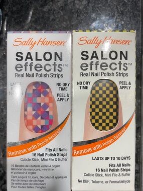 2 Sally Hansen Salon Effects Nail Polish Strips - Multicolor & Yellow/Black